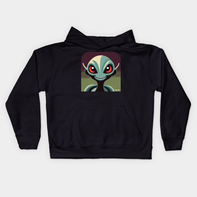 Happy Alien Kids Hoodie by Bloosta